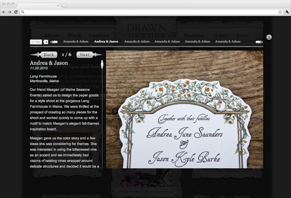 Drawn Together custom invitation web site